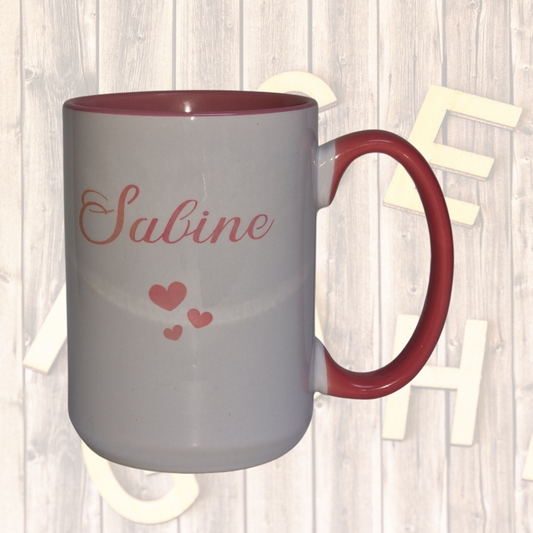 Tasse Name mit Herz "personalisiert"